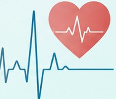 Ilustração de coração e eletrocardiograma
